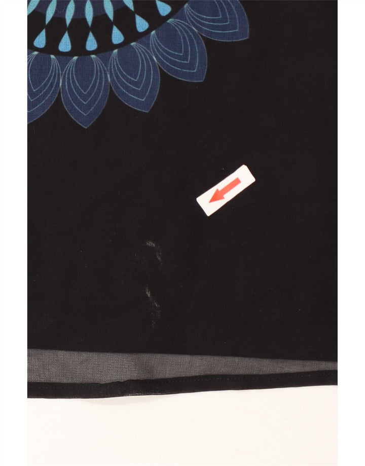 Desigual Robe tunique asymétrique graphique pour femme EU 38 Noir moyen géométrique
