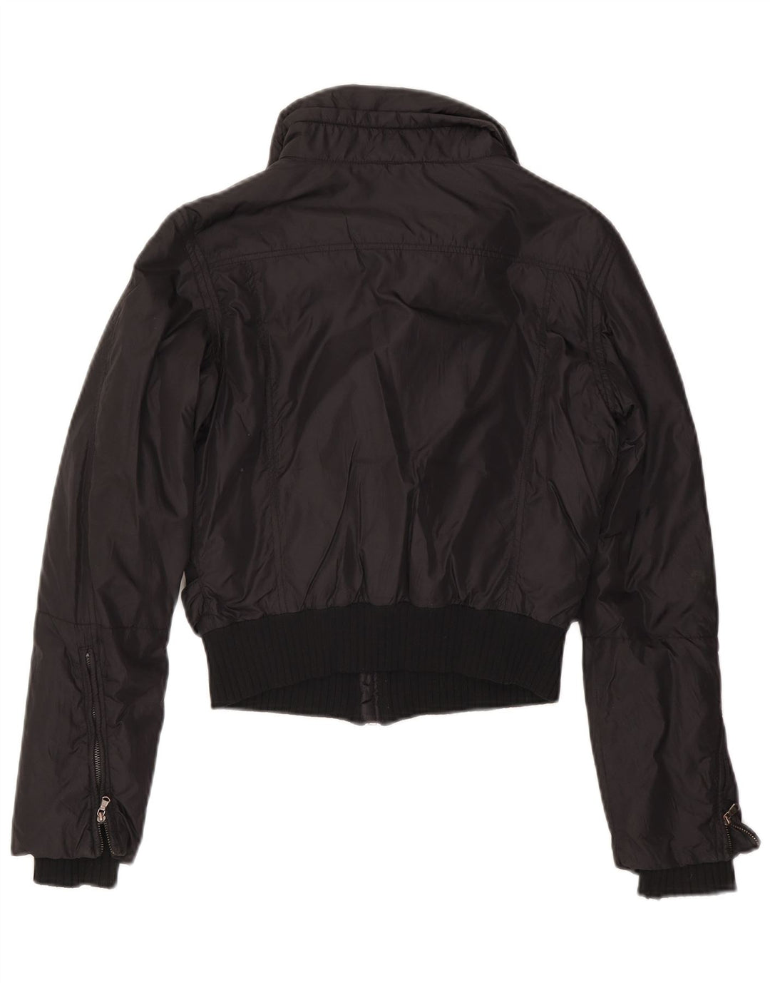 Calvin Klein Jeans Veste Bomber Courte Femme UK 10 Petit Noir Polyester