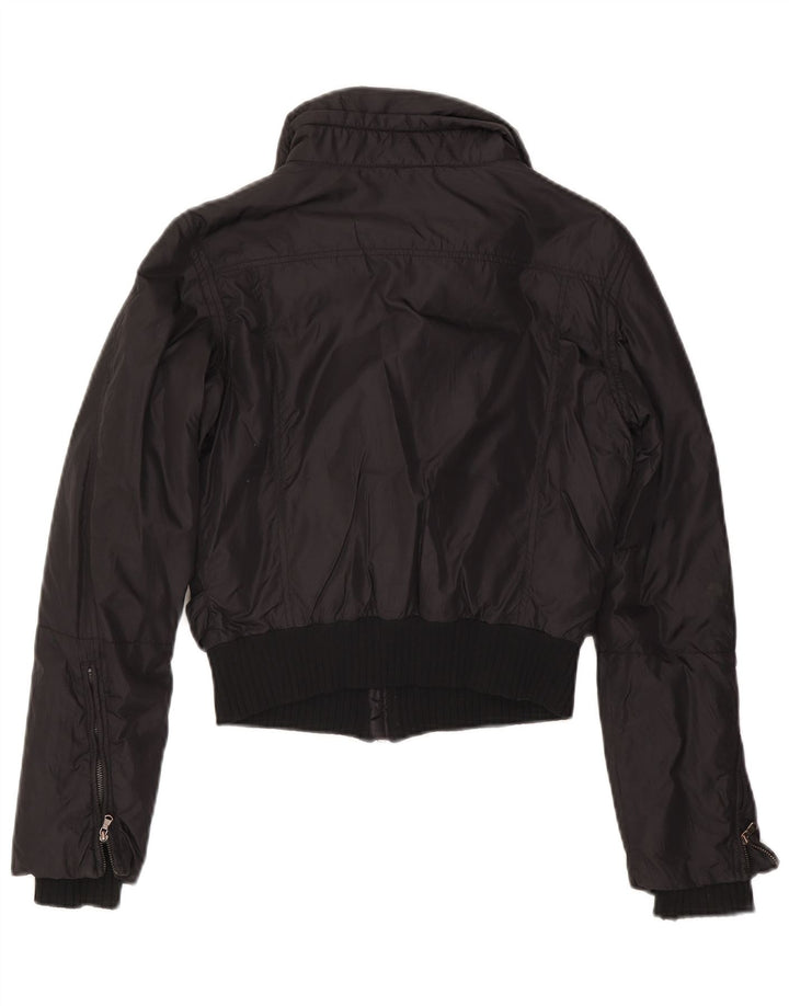 Calvin Klein Jeans Veste Bomber Courte Femme UK 10 Petit Noir Polyester