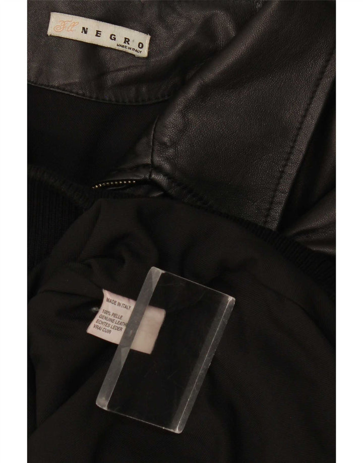 veste en cuir homme vintage UK 42 XL Noir