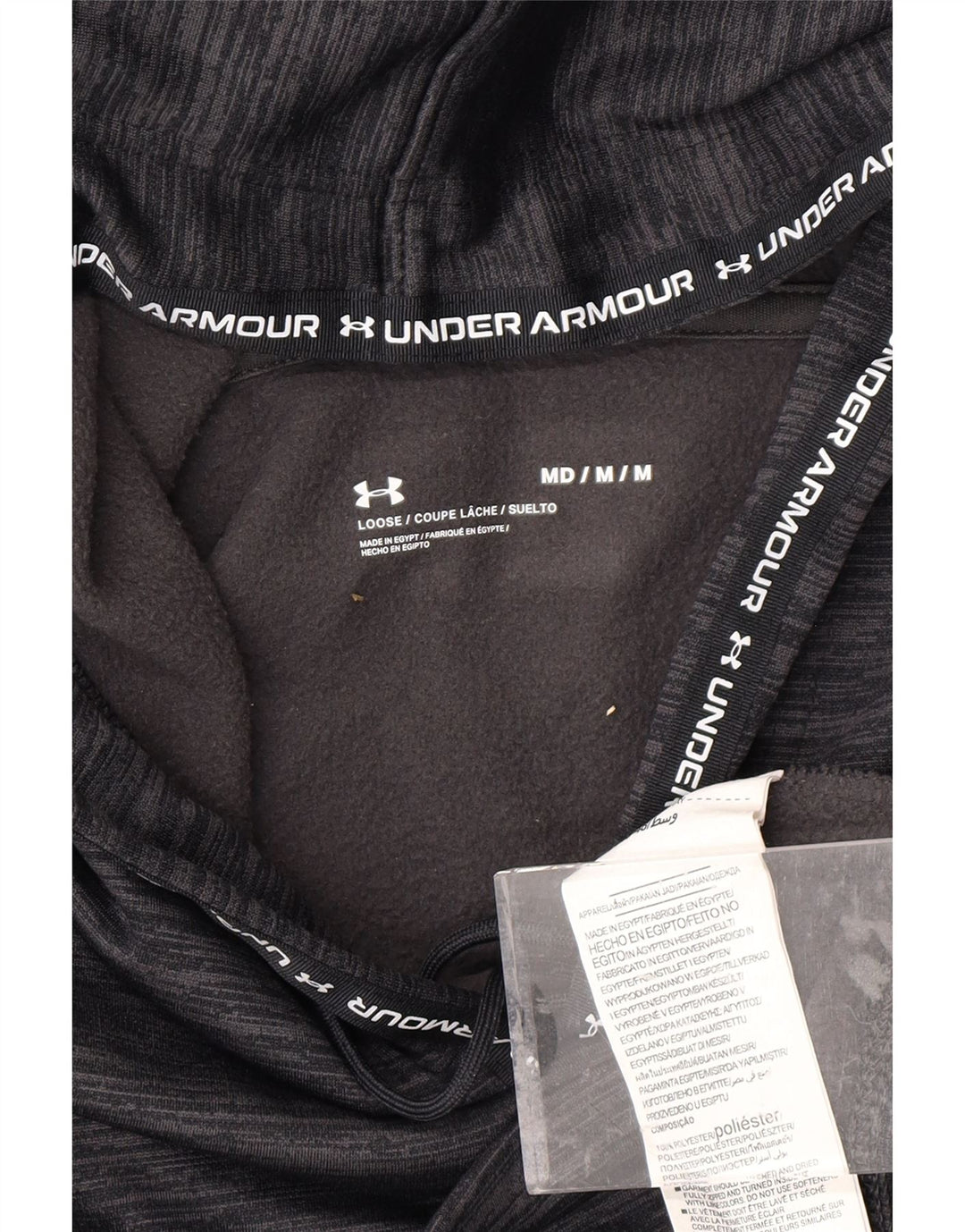 UNDER ARMOUR Pull à capuche court pour femme UK 44 Polyester moucheté gris moyen