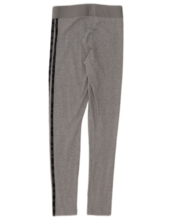 Adidas Leggings Femme UK 4/6 XS Gris Coton