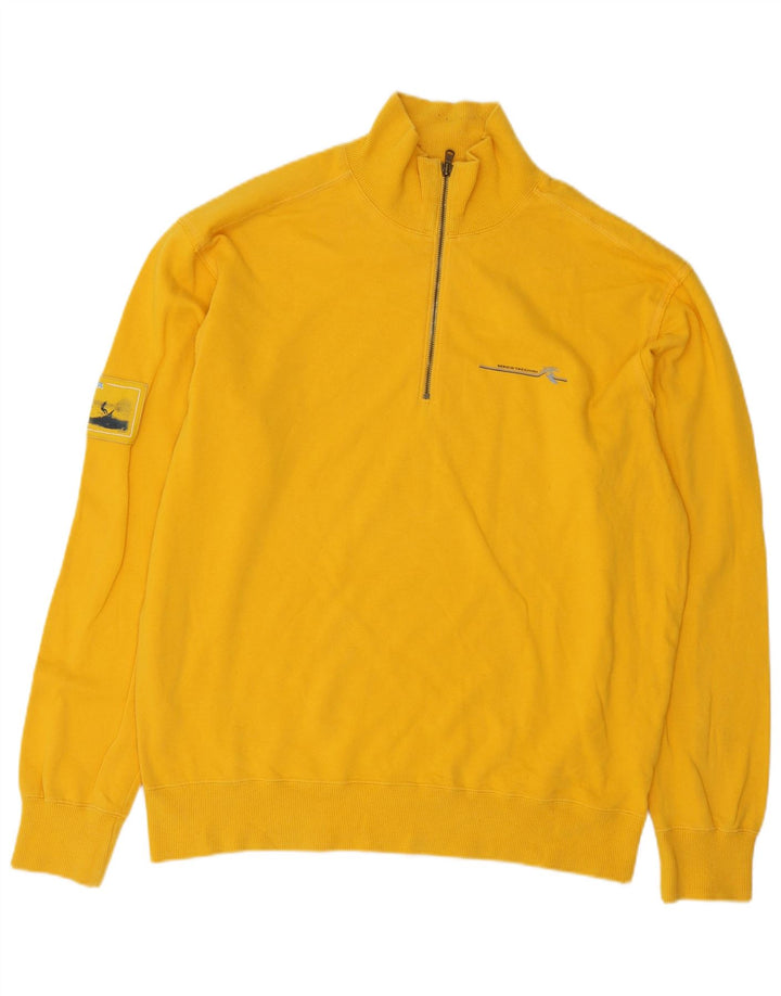 Sergio Tacchini Pull col zippé pour homme XL en coton jaune