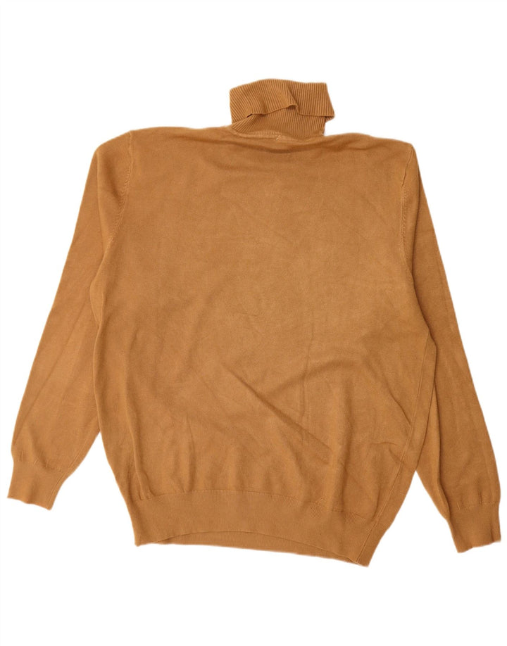 vintage Homme Col Roulé Pull Pull XL Beige