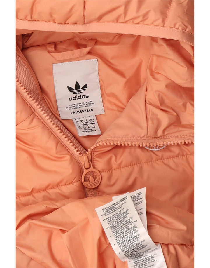 Adidas Veste rembourrée à capuche Primegreen pour femme UK 10 Petit Orange Polyester