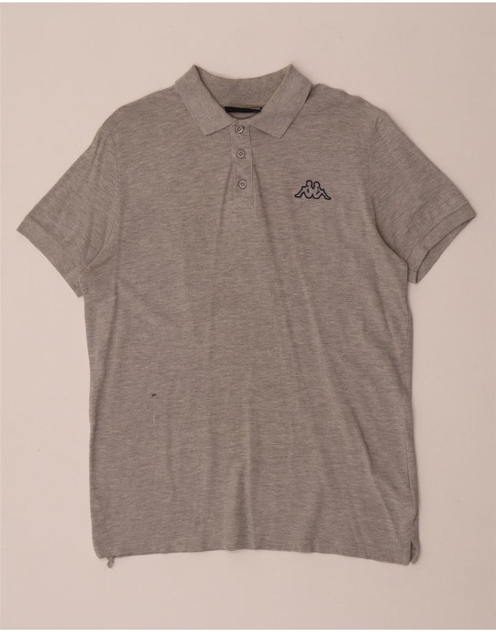 Kappa Polo Homme Gris Moyen Moucheté Coton