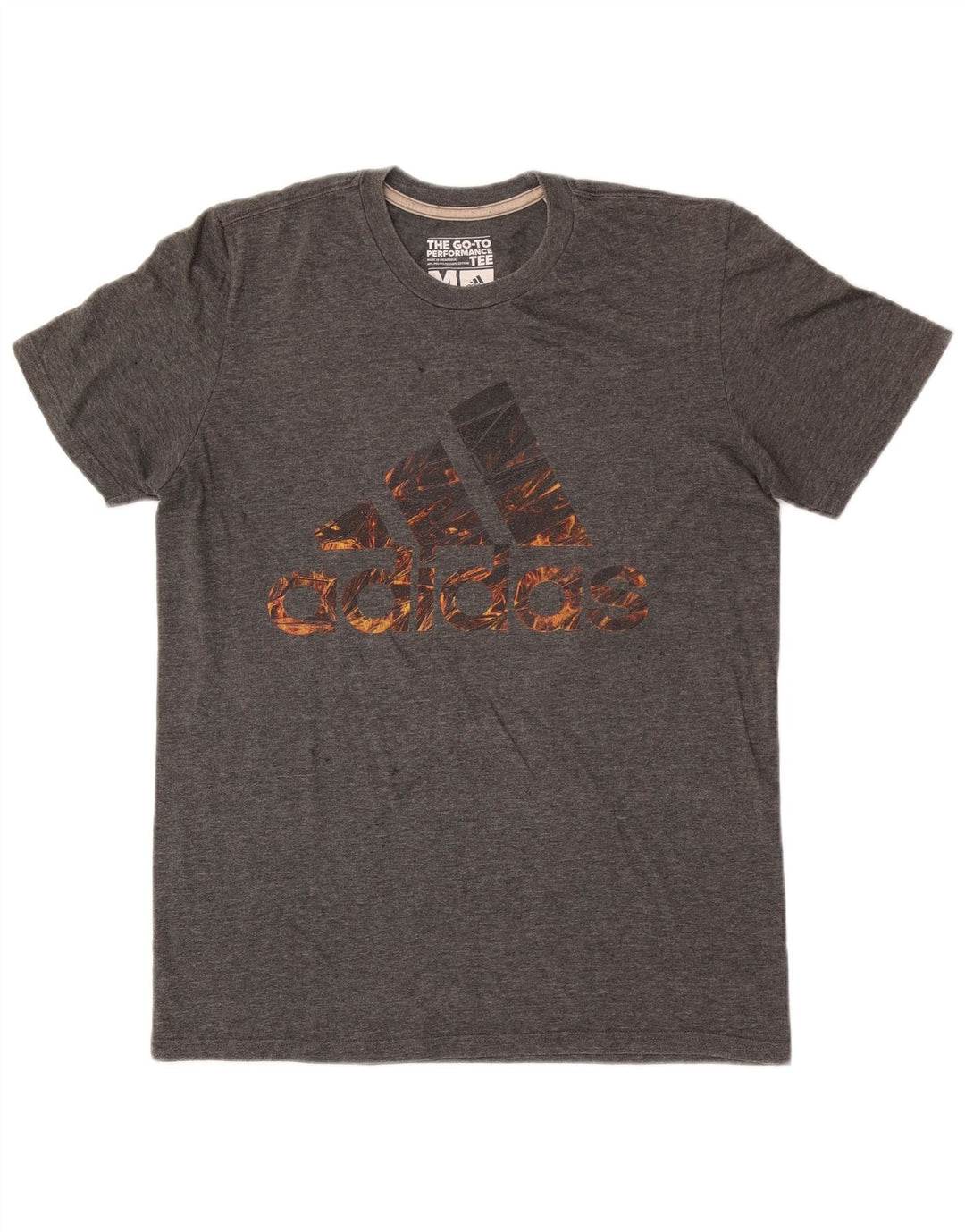 Adidas Homme Climalite Graphic T-Shirt Top Gris Moyen Moucheté Polyester