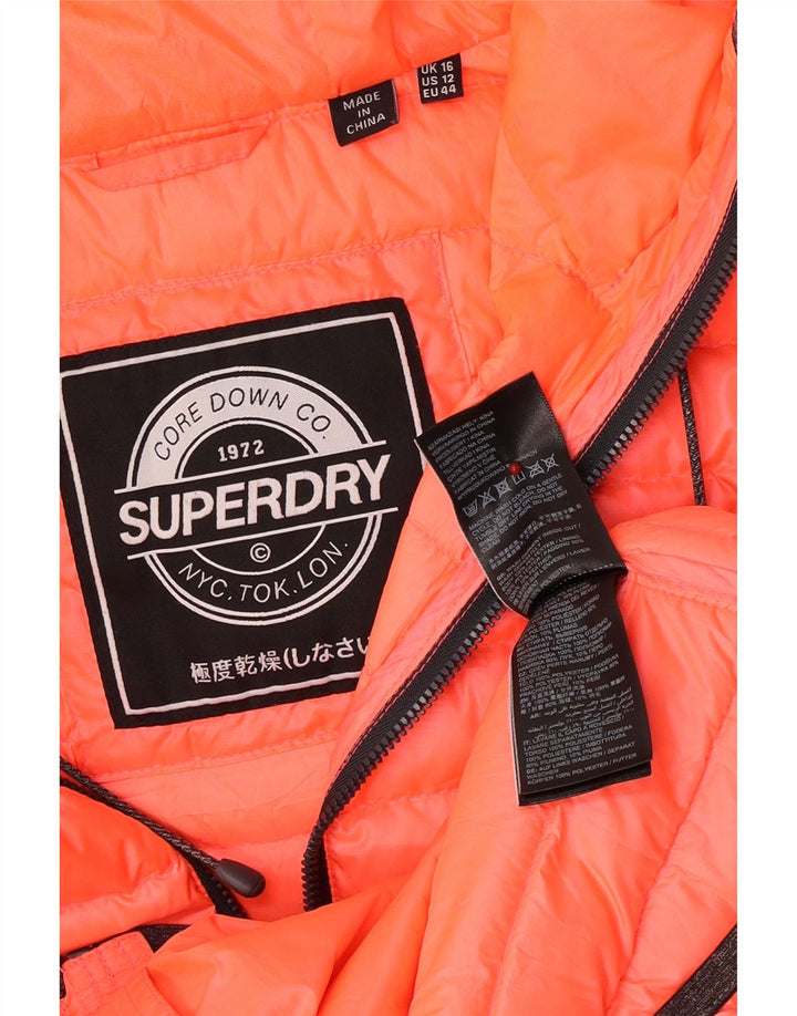 Superdry Veste matelassée à capuche pour femme UK 16 Large Rose Polyester