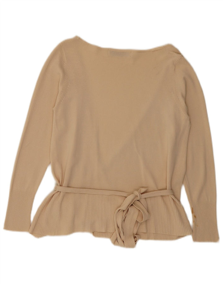 Zara Femme Wrap Cardigan Top UK 12 Rayonne Beige Moyen