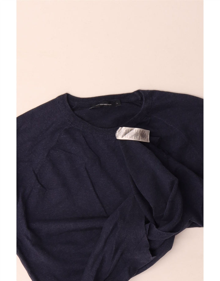FRENCH CONNECTION Pull à col rond pour homme en coton bleu marine Taille L