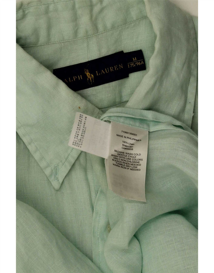 Ralph Lauren Chemise à manches courtes pour homme en lin vert moyen