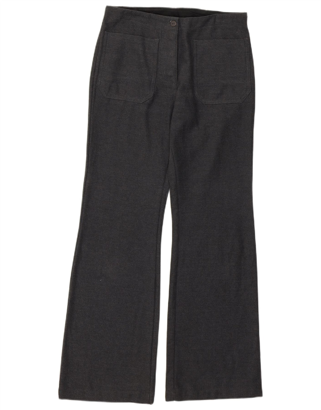 BENETTON Pantalon décontracté bootcut pour femme IT 42 Medium W28 L29 Gris Coton