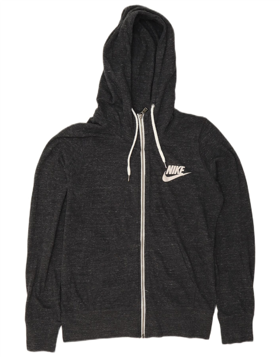Nike Pull à capuche zippé pour femme UK 14 Gris moyen moucheté