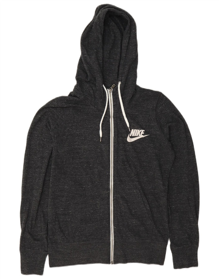 Nike Pull à capuche zippé pour femme UK 14 Gris moyen moucheté