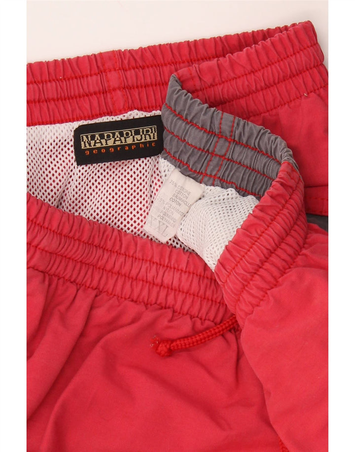 NAPAPIJRI Short de sport graphique pour homme 2XL en coton color block rouge