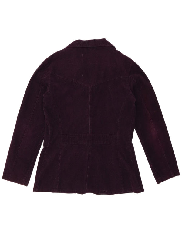 ROCKY Veste blazer en velours côtelé à 5 boutons pour femme UK 14 Coton violet moyen