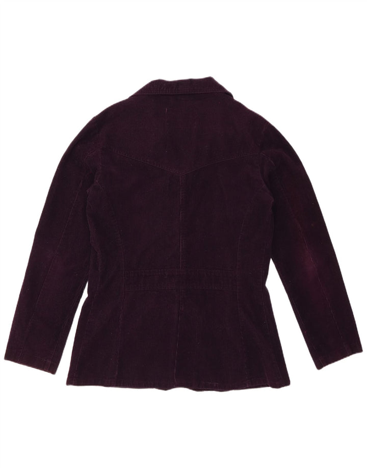 ROCKY Veste blazer en velours côtelé à 5 boutons pour femme UK 14 Coton violet moyen