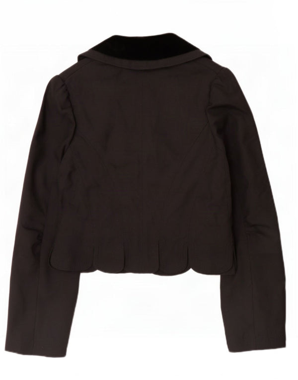 All Saints Veste Blazer Femme UK 12 Laine Colorblock Noir Moyen