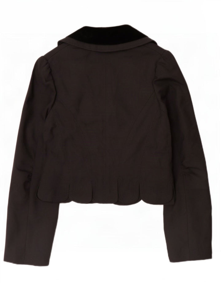 All Saints Veste Blazer Femme UK 12 Laine Colorblock Noir Moyen