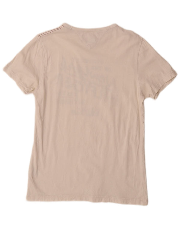 Tommy Hilfiger T-Shirt Graphique Homme Petit Blanc Coton