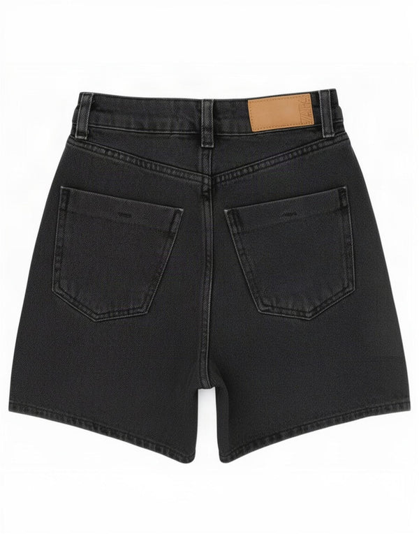 Zara Short en jean taille haute pour femme EU 32 2XS W22 Noir