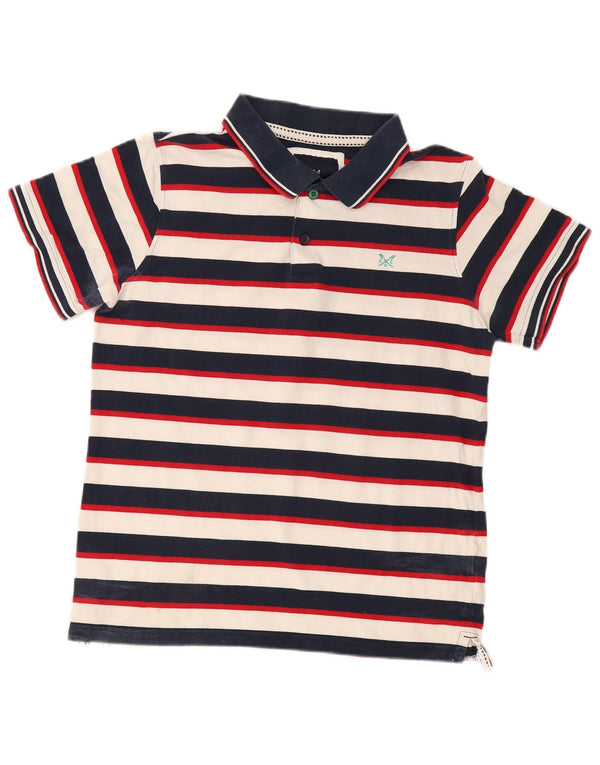 Crew Clothing Polo Homme Large Bleu Marine Rayé Coton