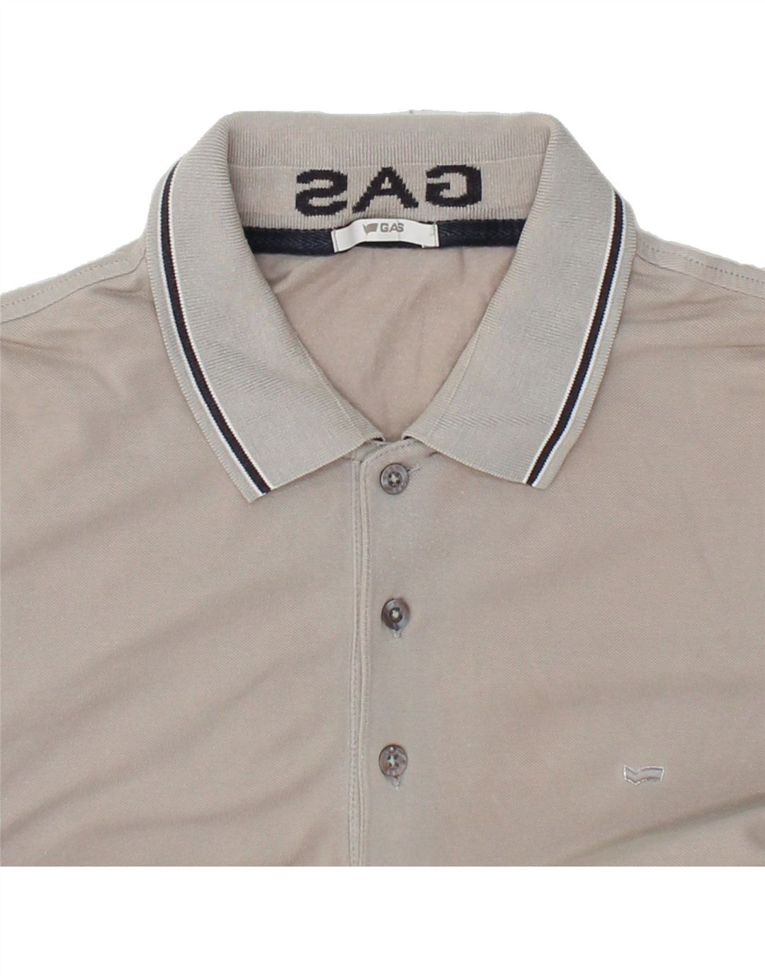 GAS Mens Polo Shirt Medium Grey Cotton Vintage Gas and Second-Hand Gas from Messina Hembry 