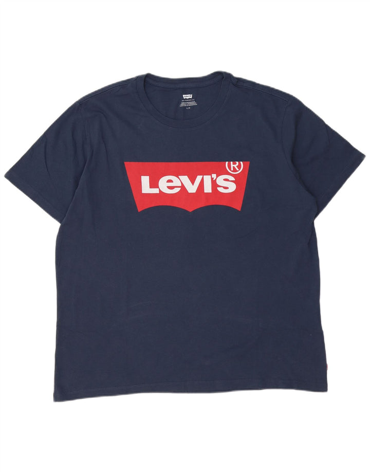Levi's T-Shirt Graphique Homme Bleu Marine Large