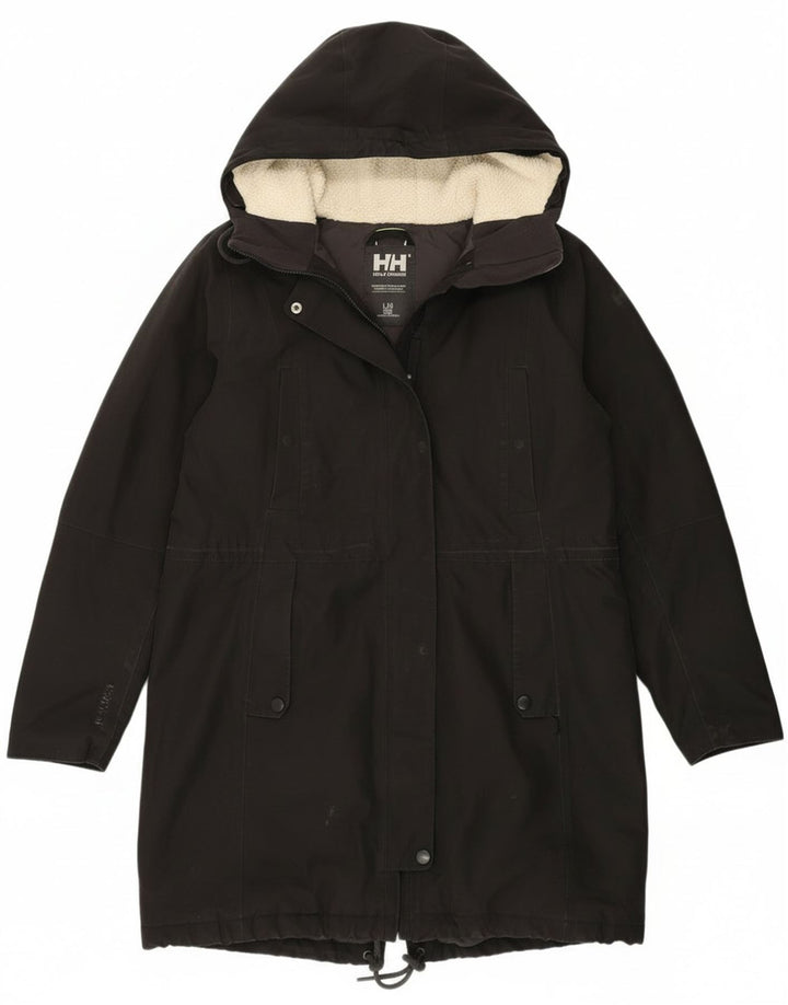 Helly Hansen Parka à capuche pour femme UK 14 Large Noir Nylon