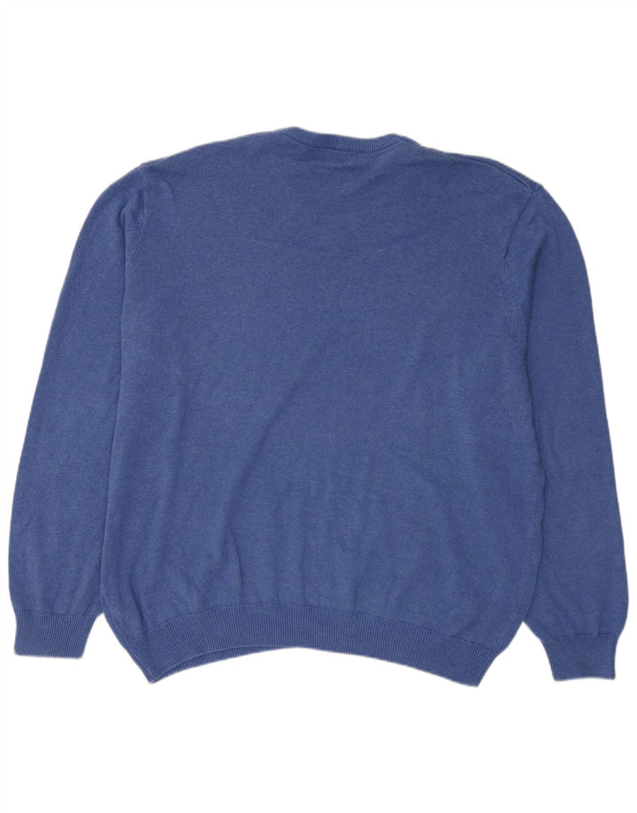 Marks & Spencer Pull col V pour homme en coton bleu 3XL