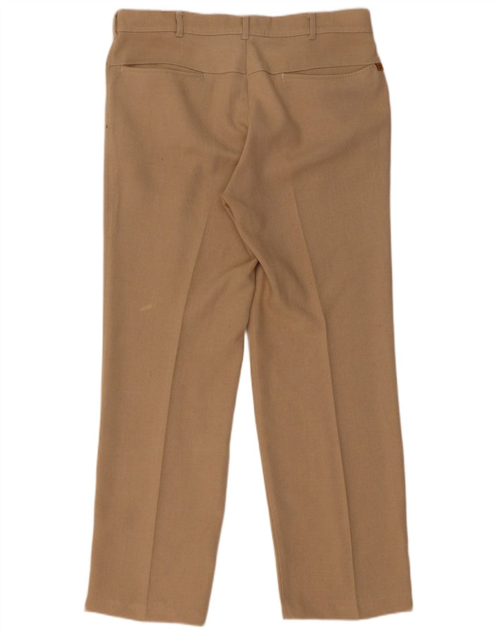 Farah Pantalon décontracté droit pour homme W34 L29 Beige Polyester