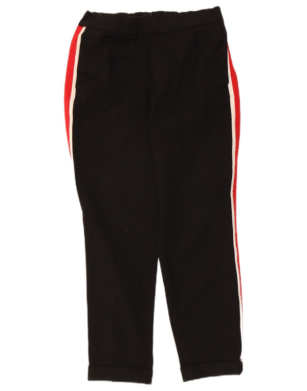 Zara Pantalon Chino Droit Femme XS W24 L24 Noir Colourblock Polyester