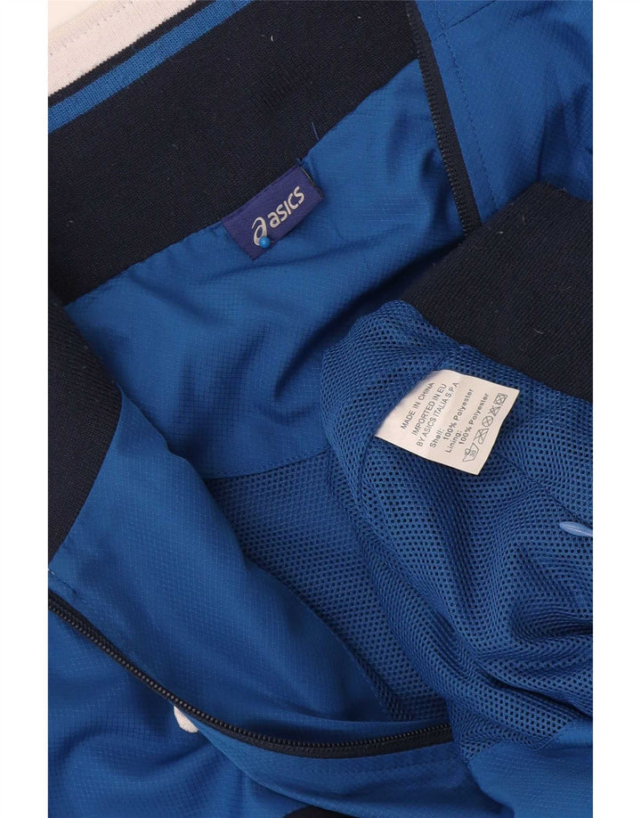 Asics Veste Bomber Homme UK 42 XL Bleu Colorblock Polyester