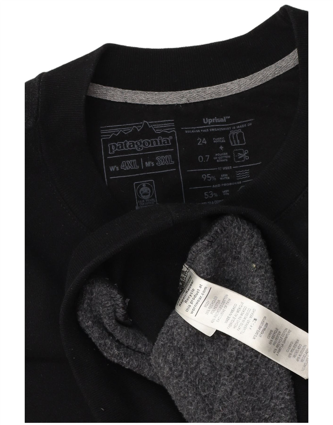 PATAGONIA Sweat-Shirt Homme 3XL Noir Coton