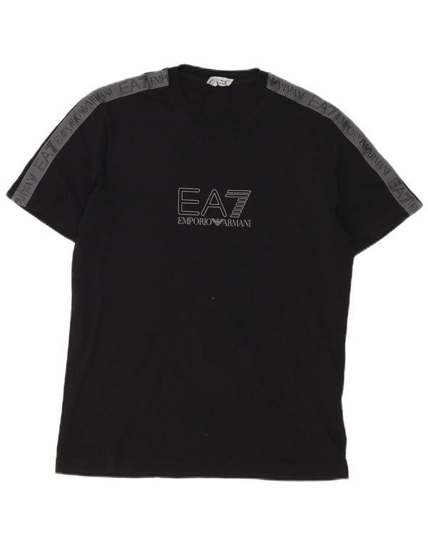 Emporio Armani Mens Graphic T-Shirt Top XS Noir Colorblock Coton