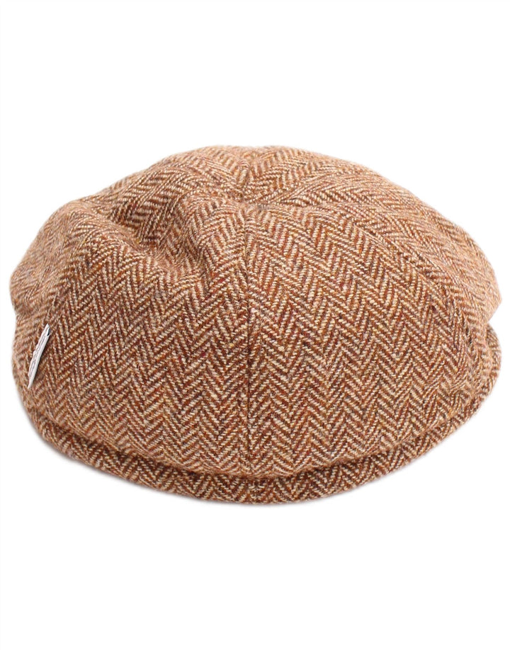 Conte of Florence Casquette Plate Homme Beige Moyen à Chevrons Classique