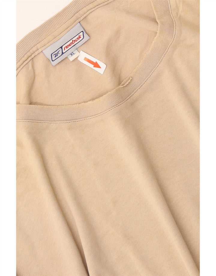 Reebok T-Shirt Homme Top XL Beige Coton