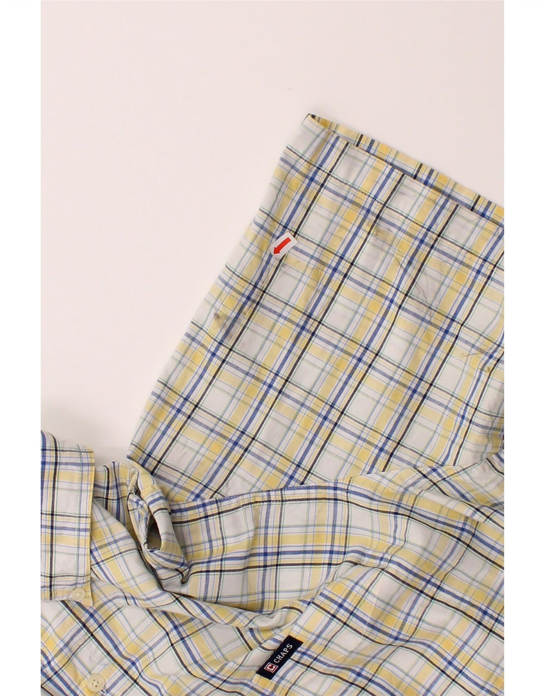 CHAPS Mens Short Sleeve Shirt XL Yellow Check Cotton Vintage Chaps and Second-Hand Chaps from Messina Hembry 