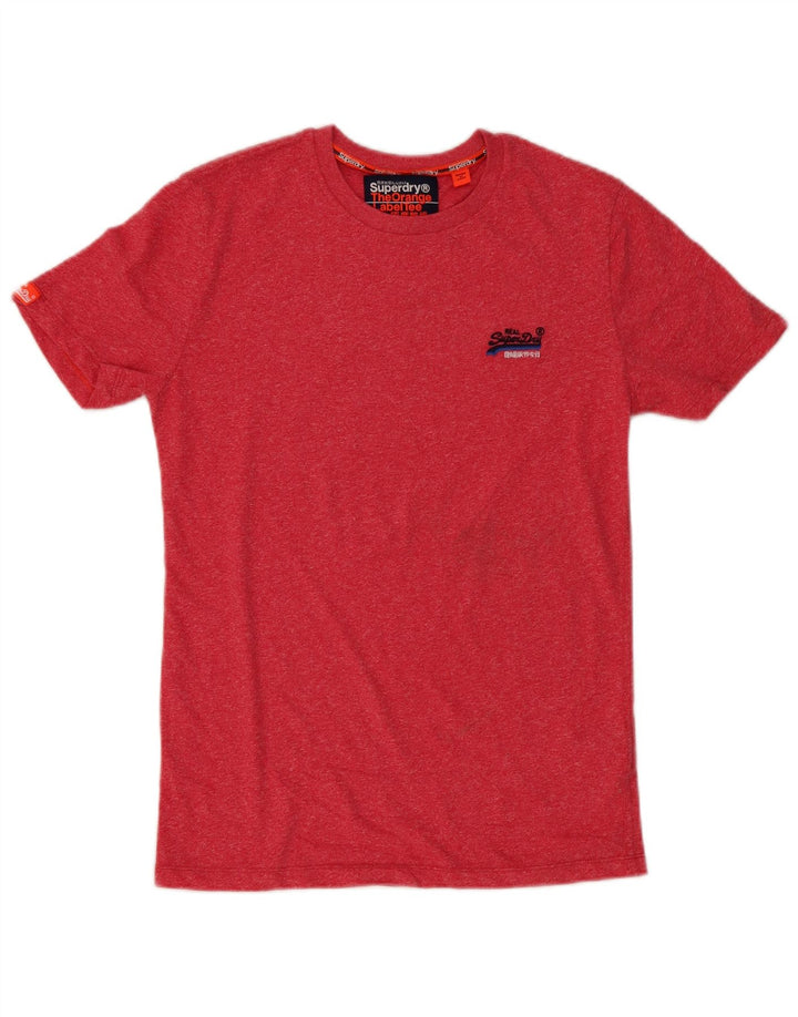 Superdry Homme T-Shirt Top Petit Rouge Coton