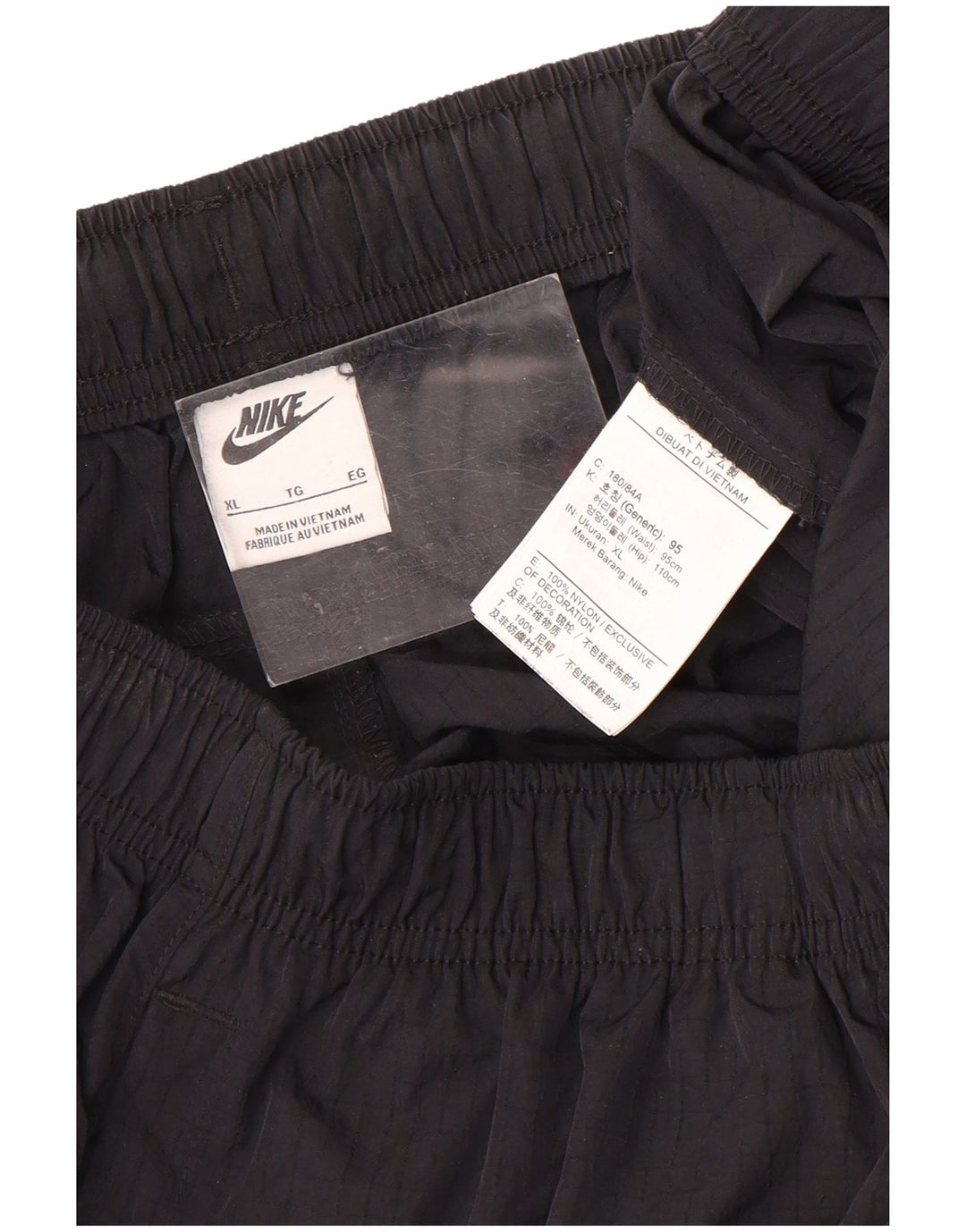 Nike Pantalon de survêtement cargo XL pour homme en nylon à carreaux noirs