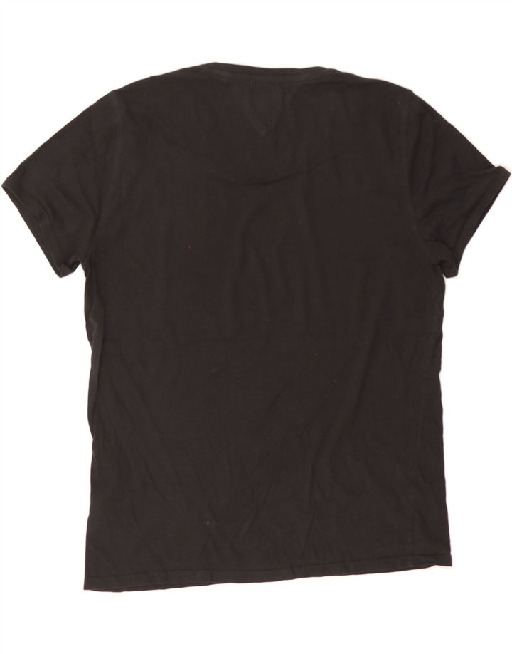 TOMMY HILFIGER Mens Regular Fit T-Shirt Top Large Black Cotton Vintage Tommy Hilfiger and Second-Hand Tommy Hilfiger from Messina Hembry 