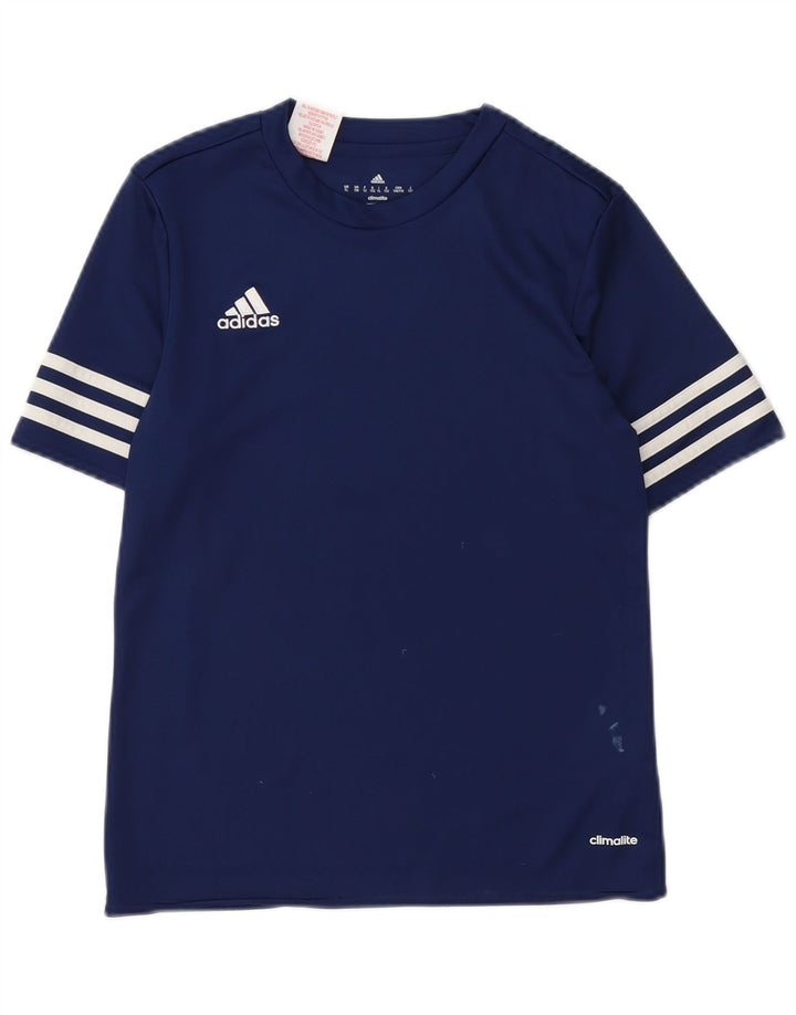 Adidas Garçons Climalite T-Shirt Top 11-12 ans Grand Bleu Marine Polyester
