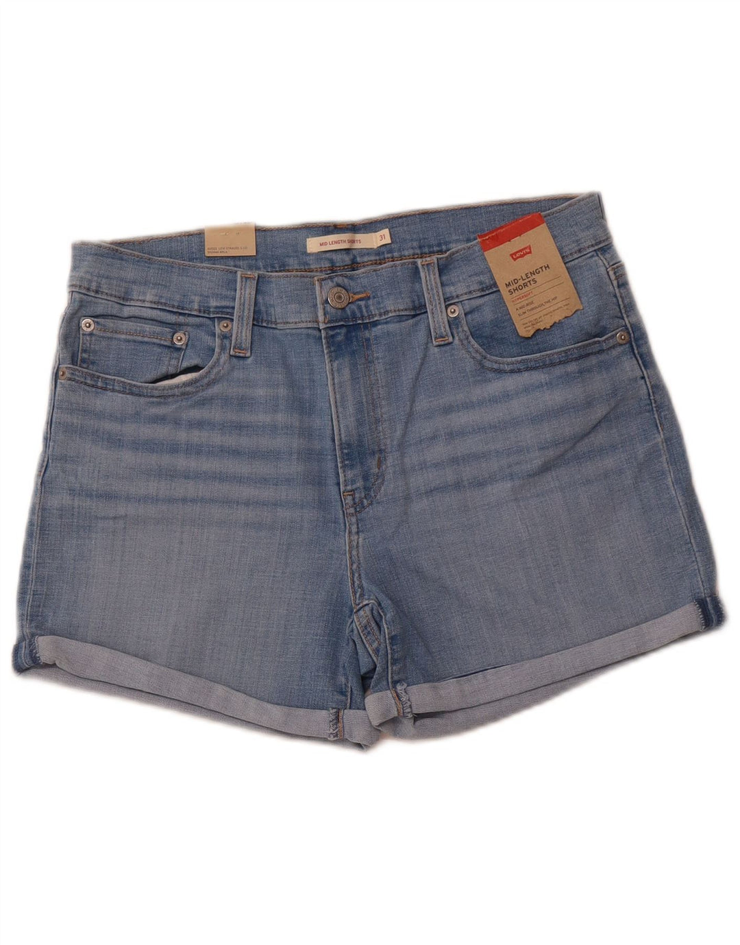 LEVI'S Short en jean taille moyenne pour femme US 12 Large W31 Bleu Coton