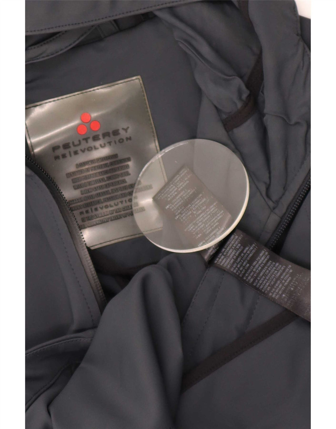 PEUTEREY Veste de pluie surdimensionnée à capuche pour femme UK 10 Small Gris Polyamide