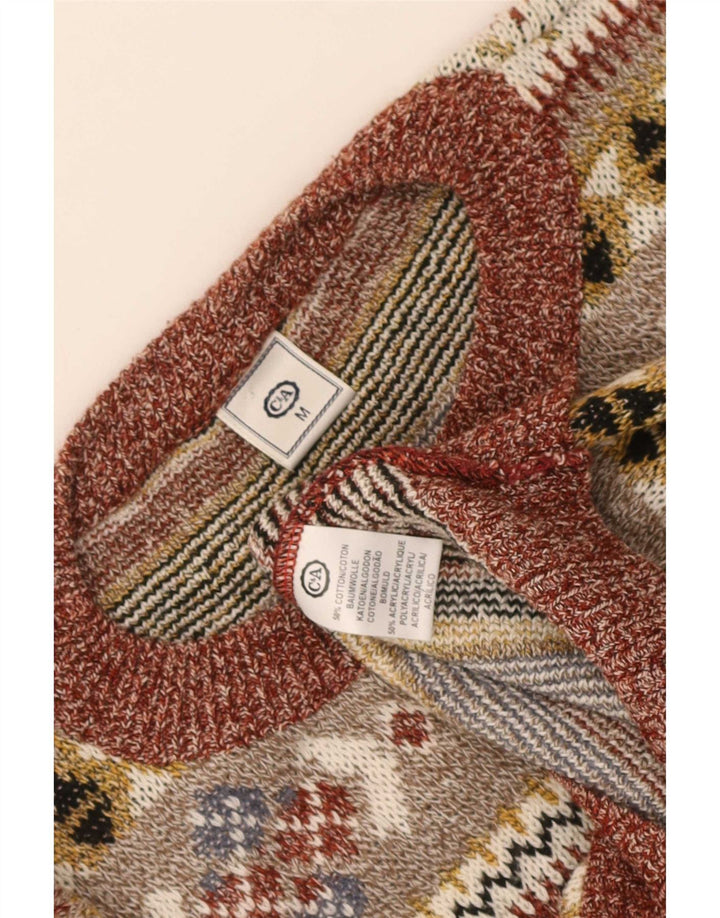 C & A Pull à col rond pour femme UK 14 Medium Multicolore Fair Isle