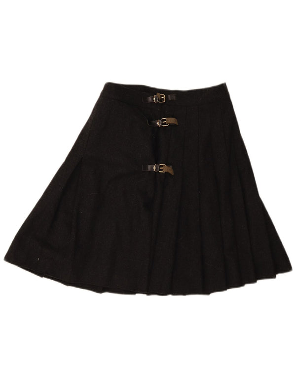 i Blues Womens Pleated Skirt IT 44 Medium W28 Black Wool