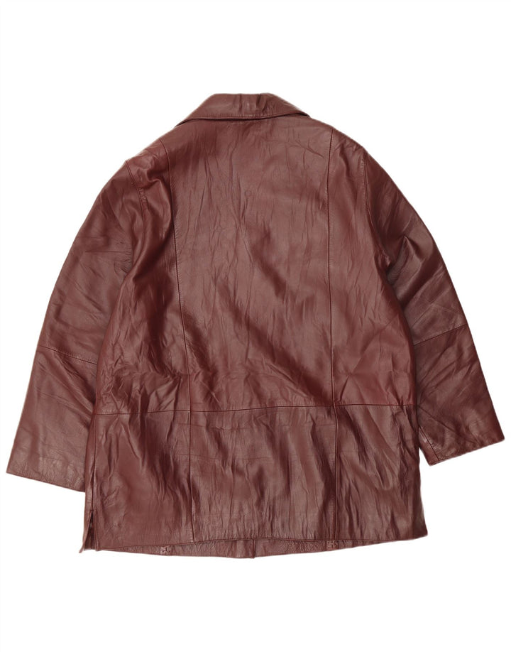 Morena Manteau en cuir pour femme EU 44 XL Bordeaux