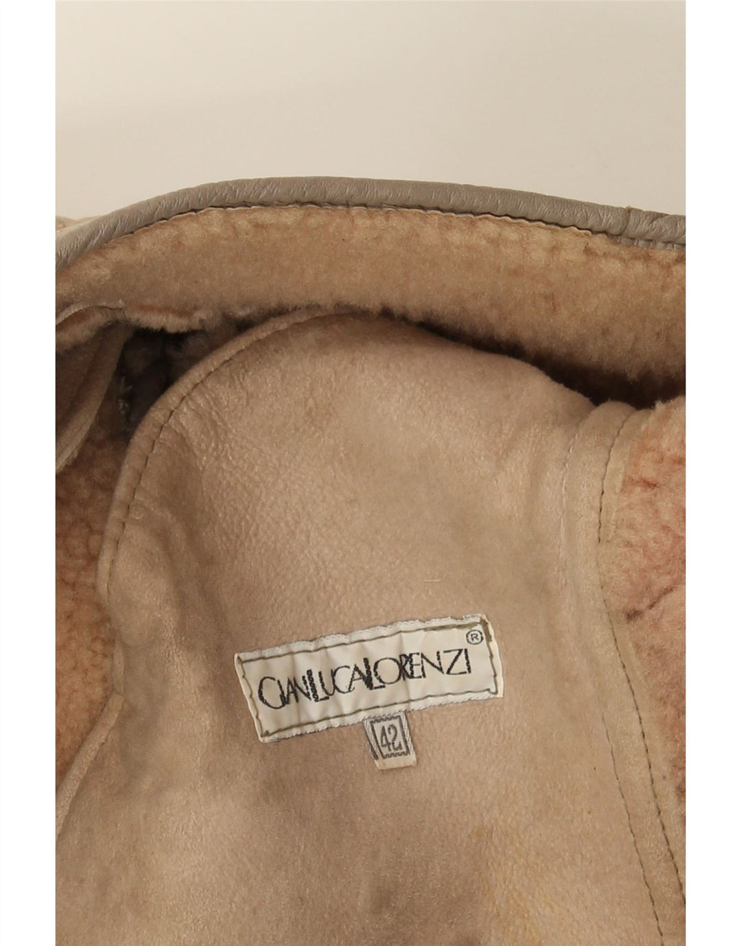 GIANLUCA LORENZI Womens Loose Fit Shearling Coat IT 42 Medium Beige Vintage Gianluca Lorenzi and Second-Hand Gianluca Lorenzi from Messina Hembry 