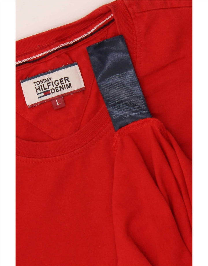 Tommy Hilfiger T-Shirt Homme Haut Large Rouge Coton