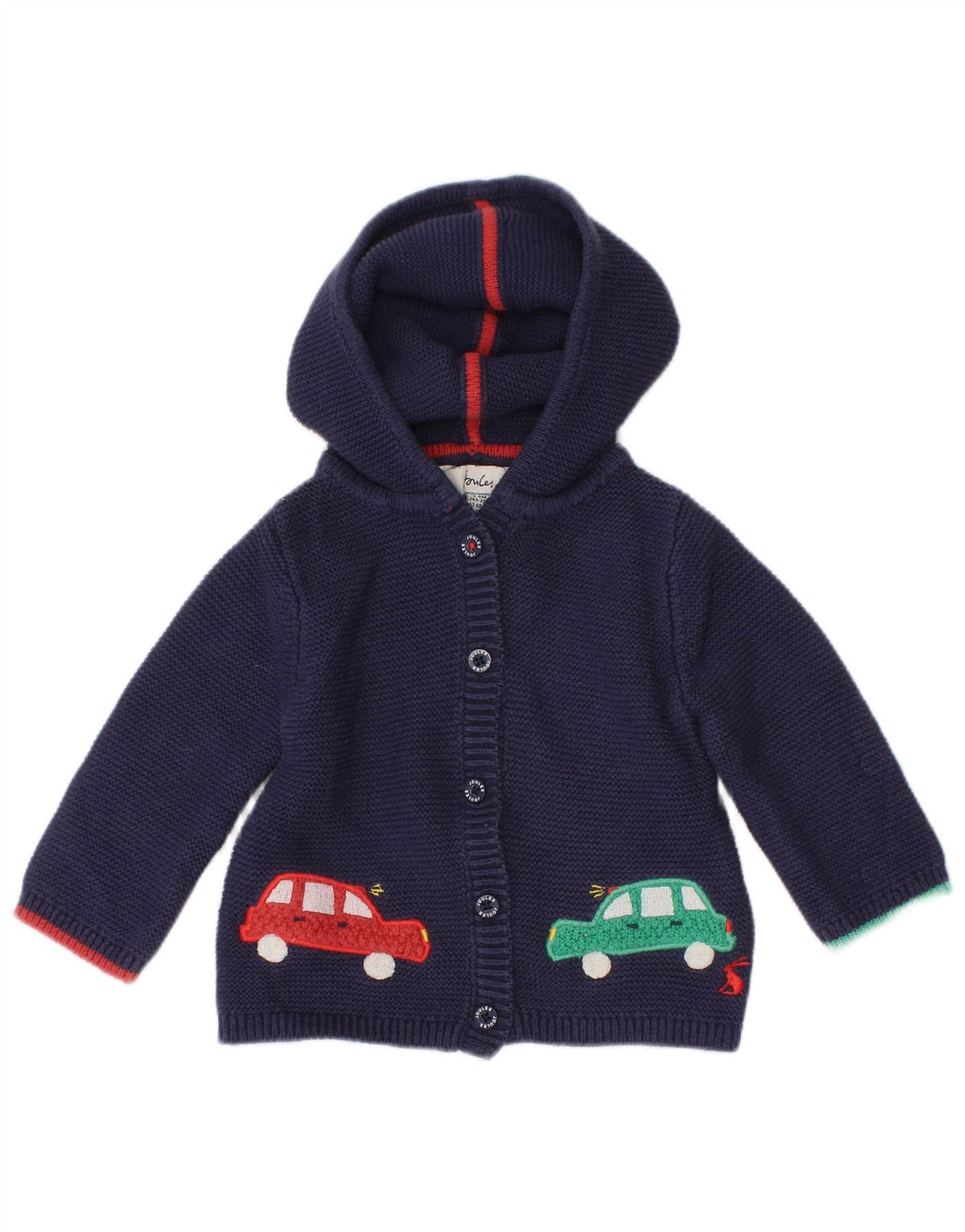 JOULES Cardigan à capuche graphique pour bébé fille 3-6 mois Bleu marine